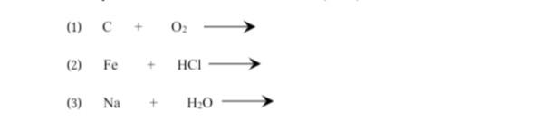 1 C 02 2 Fe Hci 3 Na Ho 1