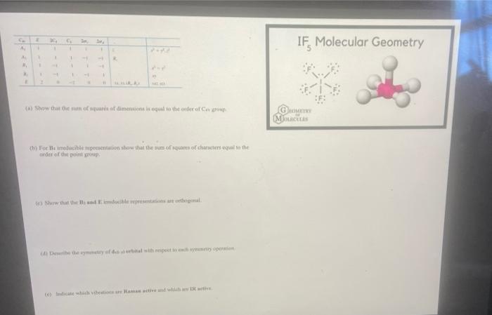 If Molecular Geometry 1 1 A Show That The Sum Of War Of Dimensions Seul To The Dorp For The Educible Presentation Sh 1