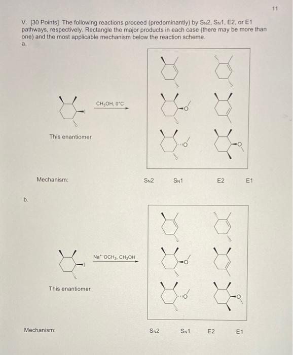 The Following Reactions Proceed By Sn2 Sn1 E2 Or E1 Pathways Respectively Rectangle The Major Products In Each Case 1