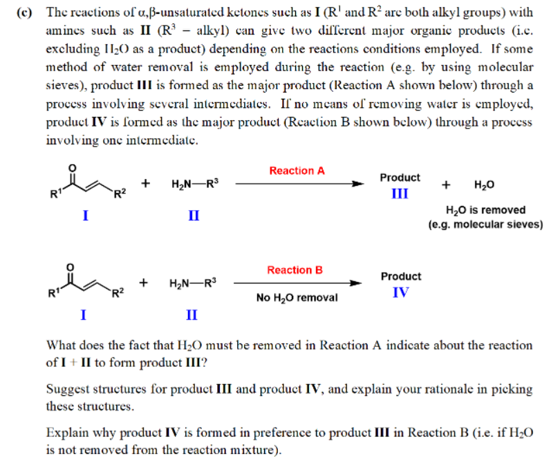 C Thc Rcactions Of O Ss Unsaturated Ketones Such As I R And Rp Are Both Alkyl Groups With Amincs Such As Ii R Al 1