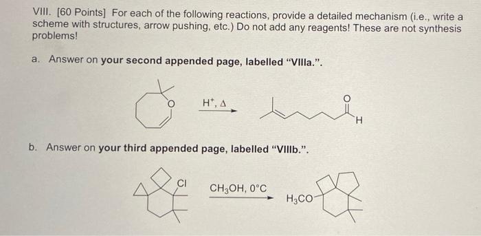 For Each Of The Following Reactions Provide A Detailed Mechanism Do Not Add Any Reagents These Sre Not Synthesis Probl 1