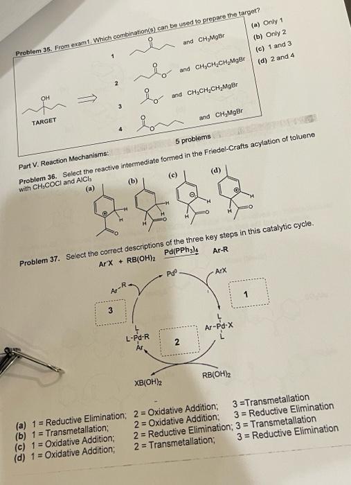 Problem 35 From Exam Which Combination S Can Be Used To Prepare The Target And Ch Mobi A Only 1 B Only 2 C 1 A 1