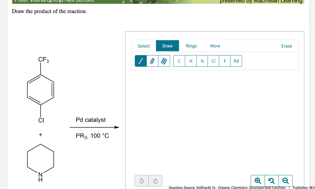 Clci Vmallar Nch Presented By Macmall Leaminy Draw The Product Of The Reaction Select Draw Rings More Erase Cf3 C H N C 1