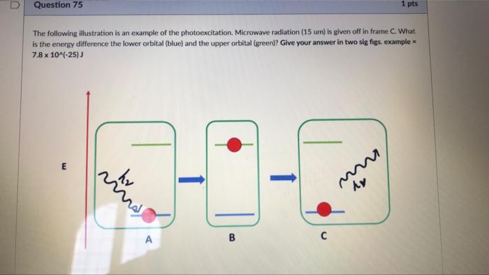 Question 75 1 Pts The Following Illustration Is An Example Of The Photoexcitation Microwave Radiation 15 Um Is Given 1