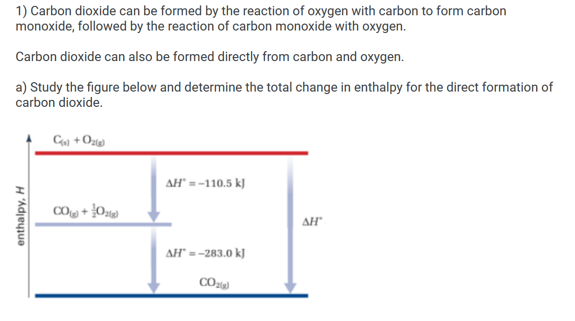 1 Carbon Dioxide Can Be Formed By The Reaction Of Oxygen With Carbon To Form Carbon Monoxide Followed By The Reaction 1