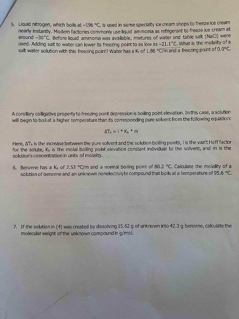 5 Liquid Nitrogen Which Boils At 196 C Is Used In Some Specialty Ice Cream Shops To Freeze Ice Cream Nearly Instant 1