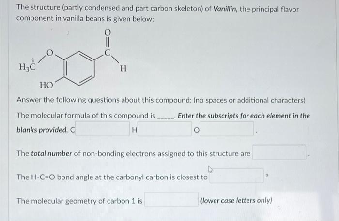 The Structure Partly Condensed And Part Carbon Skeleton Of Vanillin The Principal Flavor Component In Vanilla Beans I 1
