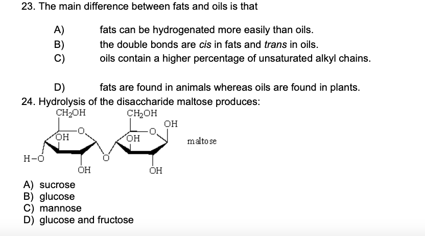 The Main Difference Between Fats And Oils Is That 1