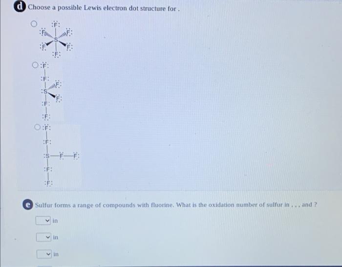 This Question Has Multiple Parts Work All The Parts To Get The Most Points Sulfur Forms A Range Of Compounds With Fluo 5