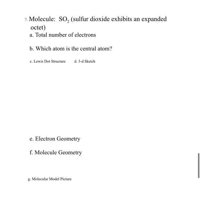 1 Molecule H 0 Water A Total Number Of Electrons B Which Atom Is The Central Atom C Lewis Dot Structured 3 4 Sk 7