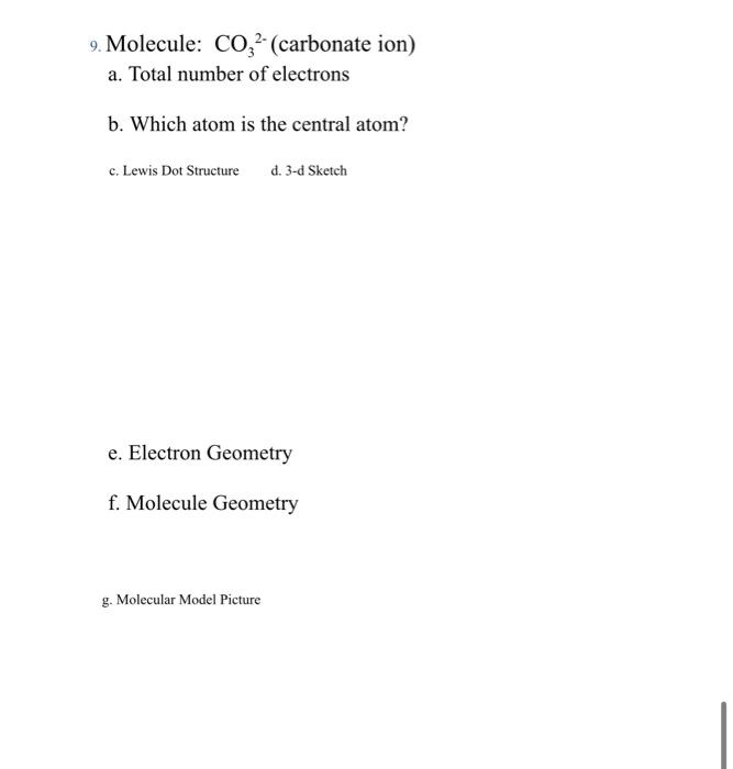 1 Molecule H 0 Water A Total Number Of Electrons B Which Atom Is The Central Atom C Lewis Dot Structured 3 4 Sk 9