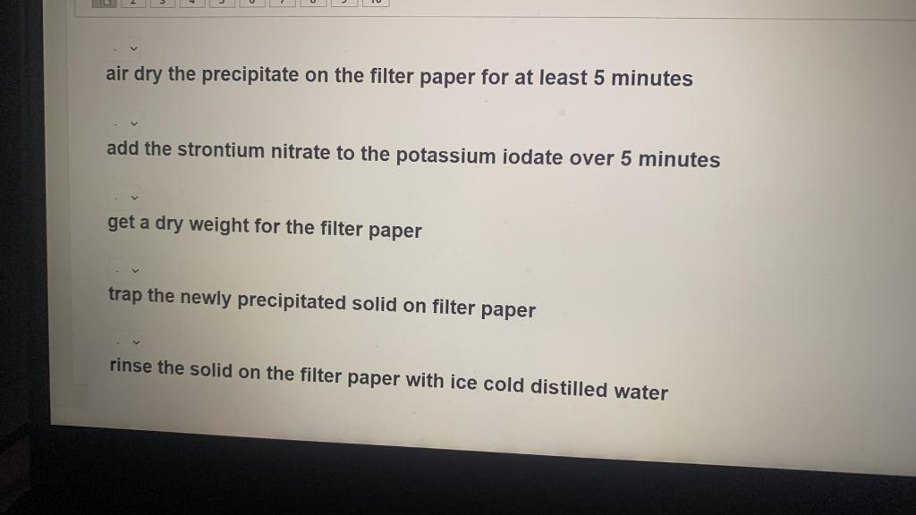 Air Dry The Precipitate On The Filter Paper For At Least 5 Minutes Add The Strontium Nitrate To The Potassium Iodate Ove 1