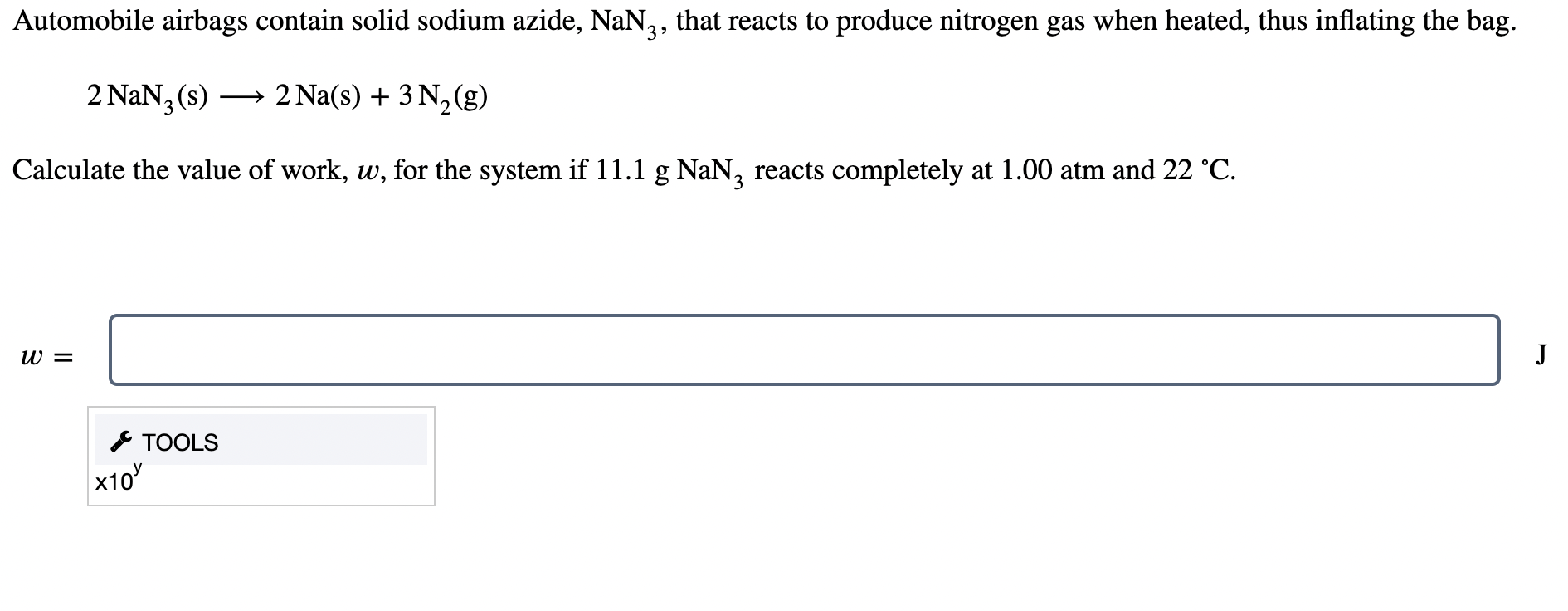 Automobile Airbags Contain Solid Sodium Azide Nan3 That Reacts To Produce Nitrogen Gas When Heated Thus Inflating The 1
