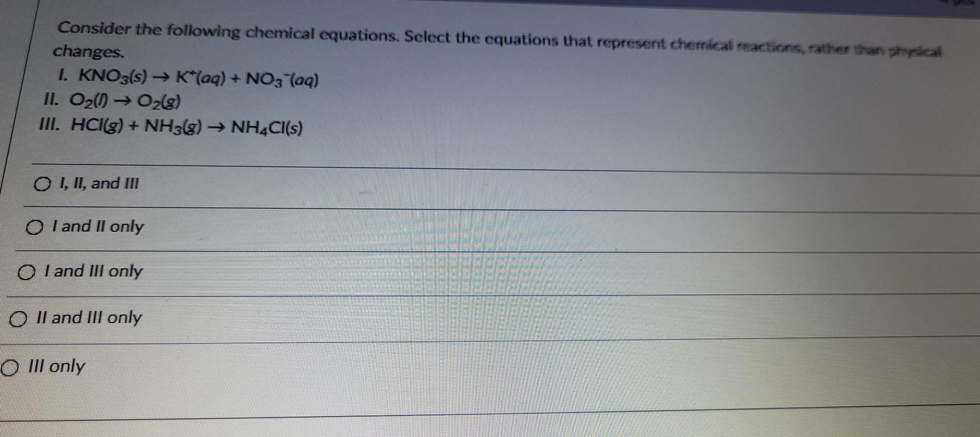 Consider The Following Chemical Equations Select The Equations That Represent Chemical Reactions Rather Than Hal Chang 1