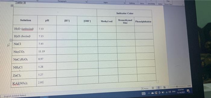 Solution 0 1 M Ion Expected To Hydrolyze Spectator Ion S Nacl Na2co3 Co32 Nat Nac H302 I Nh Ci Zncl2 Kai So4 2 A13 2