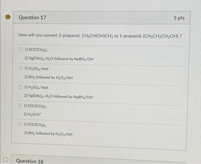 Question 14 5 Pts When 2 Methylpent 2 Ene Is Reacted With Bhz Followed By H2o2 Oh The Major Product Obtained Will Be H 2
