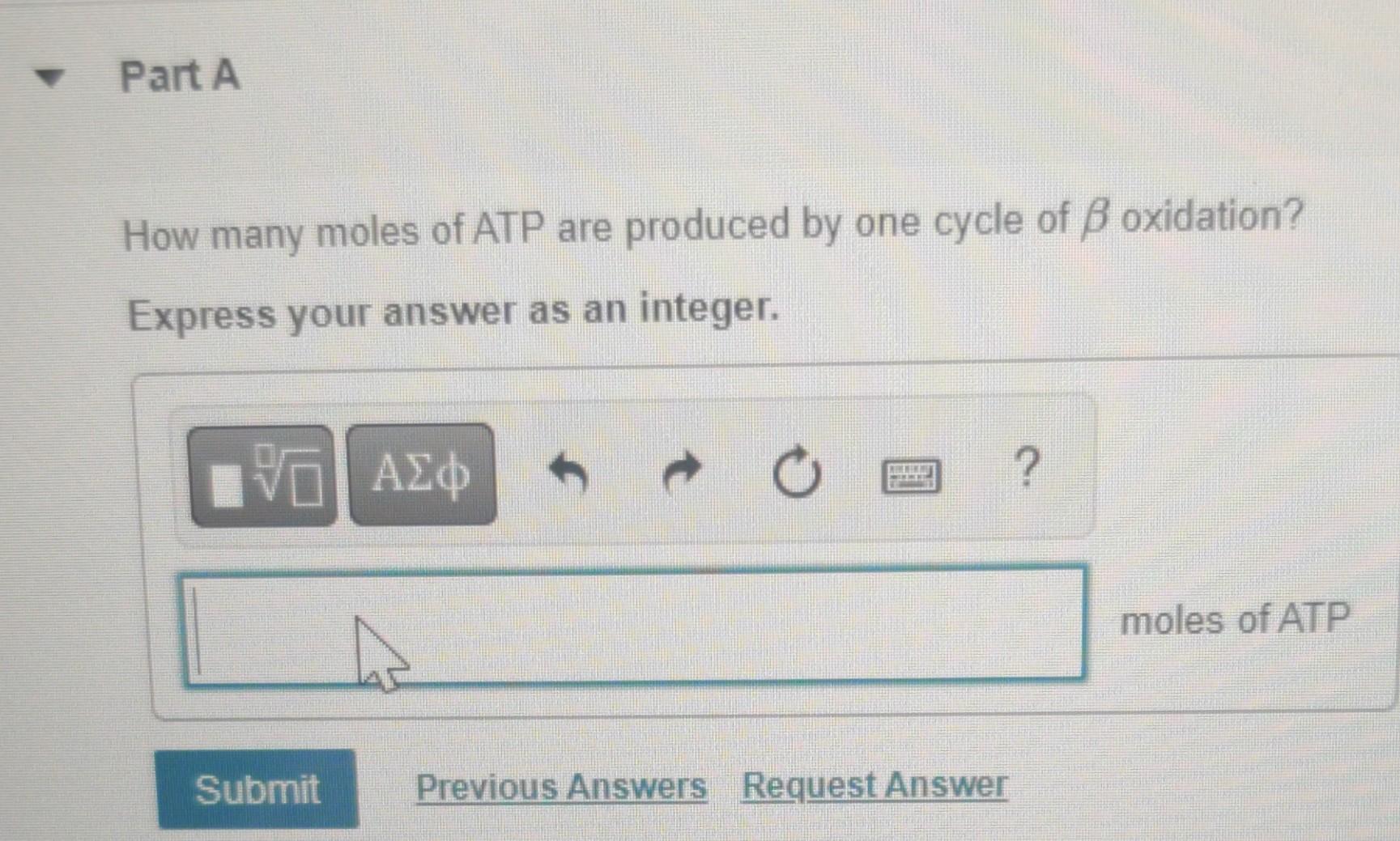 How Many Moles Of Atp Are Produced By One Cycle Of B Oxidation 1