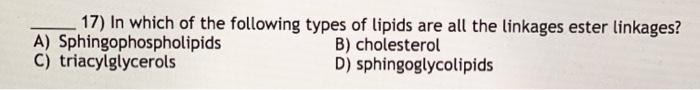 15 In Which Of The Following Pairs Does The First Listed Fatty Acid Have A Higher Melting Point Than The Second Listed 2