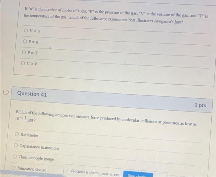 If N Is The Number Of Moles Of A Gas P Is The Pressure Of The Gas V Is The Volume Of The Gas And T Is The Tem 1