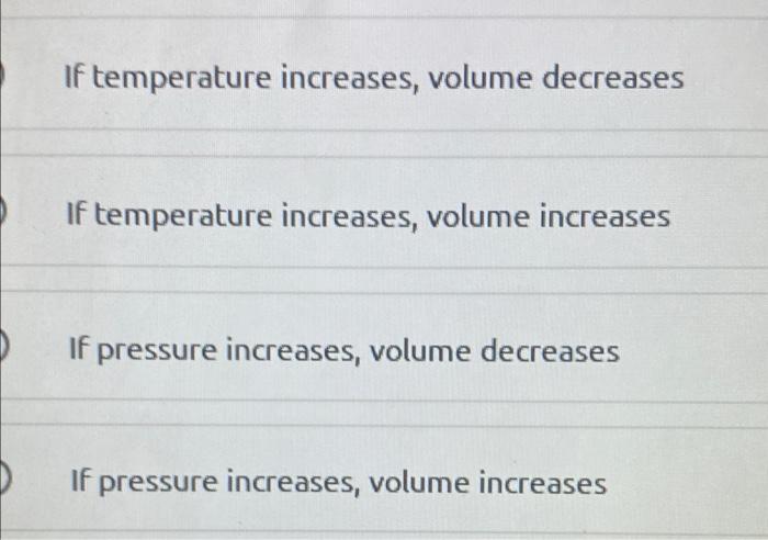 2 What Relationship Is Represented In The Picture Volume Volume 2 Tempered Tenperatur O If Temperature Increases Volu 2
