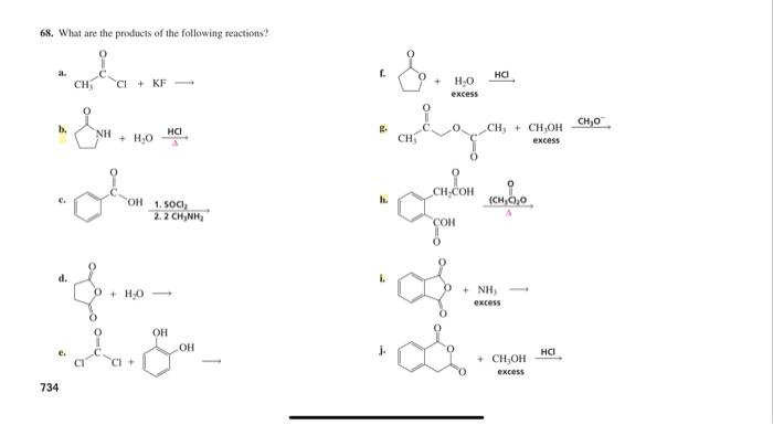 68 What Are The Products Of The Following Reactions Hci Ch Ci Kf Ho Excess Ch B Sport Nh Hci Ho Ch Ch Ch Oh Exc 1