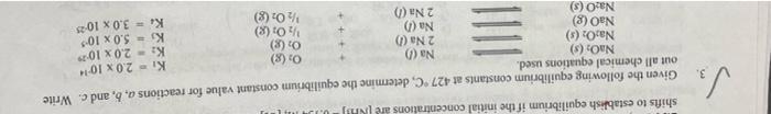 3 Shifts To Establish Equilibrium If The Initial Concentrations Are Inj Given The Following Equilibrium Constants 1