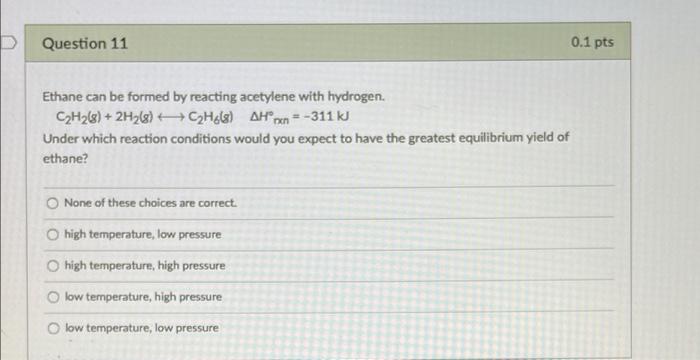 Question 10 0 1 Pts Hydrogen Bromide Will Dissociate Into Hydrogen And Bromine Gases 2hbr S Hz 8 Brale Ahp 68 Kj 2