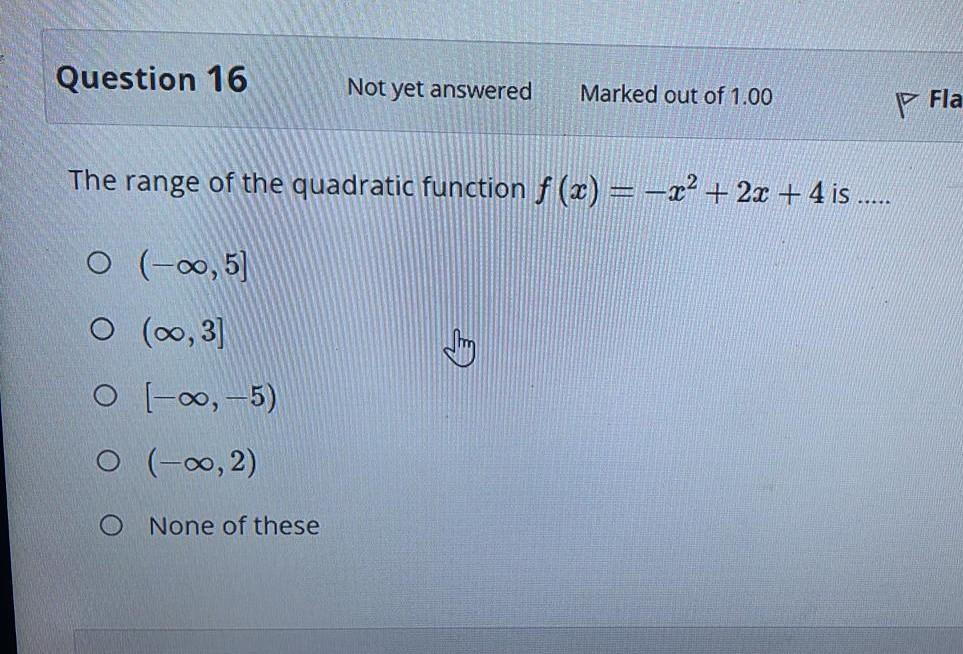Question 15 Not Yet Answered Marked Out Of 1 00 P Flag Question Using Quadratic Formula The Solutions Of Quadratic Equa 3