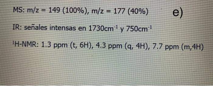 E What Is The Structure Of The Compound That Has The Molecular Formula Of Ciz Hiy Oy And The Yielded The Following Spec 3