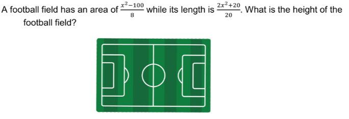 X2 100 2x2 20 A Football Field Has An Area Of While Its Length Is Football Field What Is The Height Of The 8 20 C 1