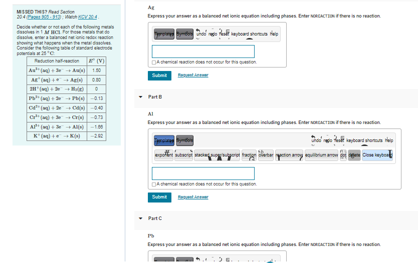Ag Express Your Answer As A Balanced Net Ionic Equation Including Phases Enter Noreaction If There Is No Reaction Temp 1
