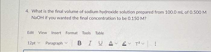 Question 1 5 Pts 1 How Many Moles Of Acetic Acid Are Required To Prepare 200 0 Ml Of 7 5 M V Solution Edit View Ins 4