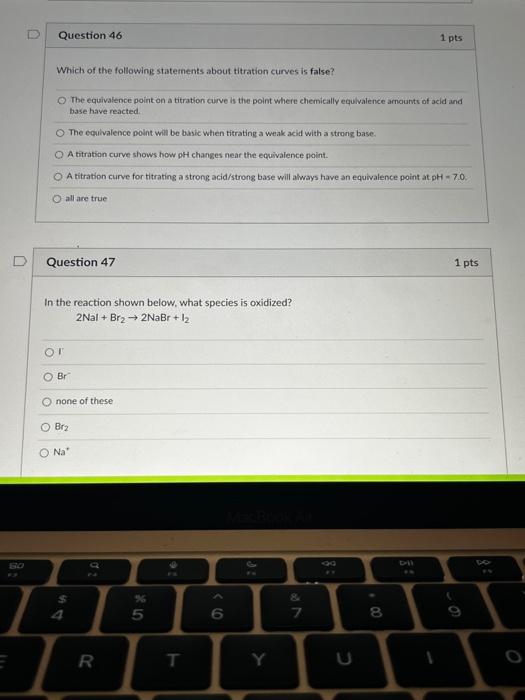 Question 40 1 Pts Calculate The Pow Of A 0 30 M Solution Of Acetic Acid K 1 8 10 5 O 11 37 O 8 73 5 27 None Of Thes 4