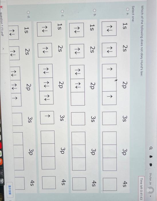 An Atom With The Valence Shell Configuration 482 4p5 Would Be Located In Select One O A Group 17 And Period 4 Of The 4
