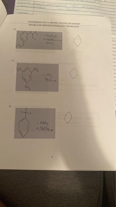 Synthesis Of Benzene Compounds Write The Product Of The Reactions Fill In Everything With A Question Mark That Includ 1