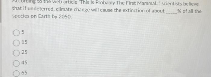 Ding To The Web Article This Is Probably The First Mammal Scientists Believe That If Undeterred Climate Change Will 1