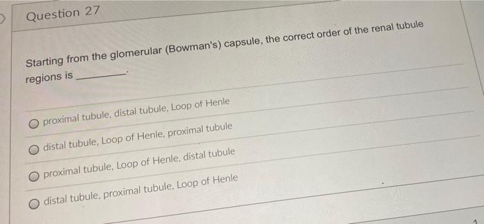 1 Pts D Question 25 What Is The Functional Unit Of The Kidney That Filters Blood And Forms Urine Glomerulus Nephron Ren 2