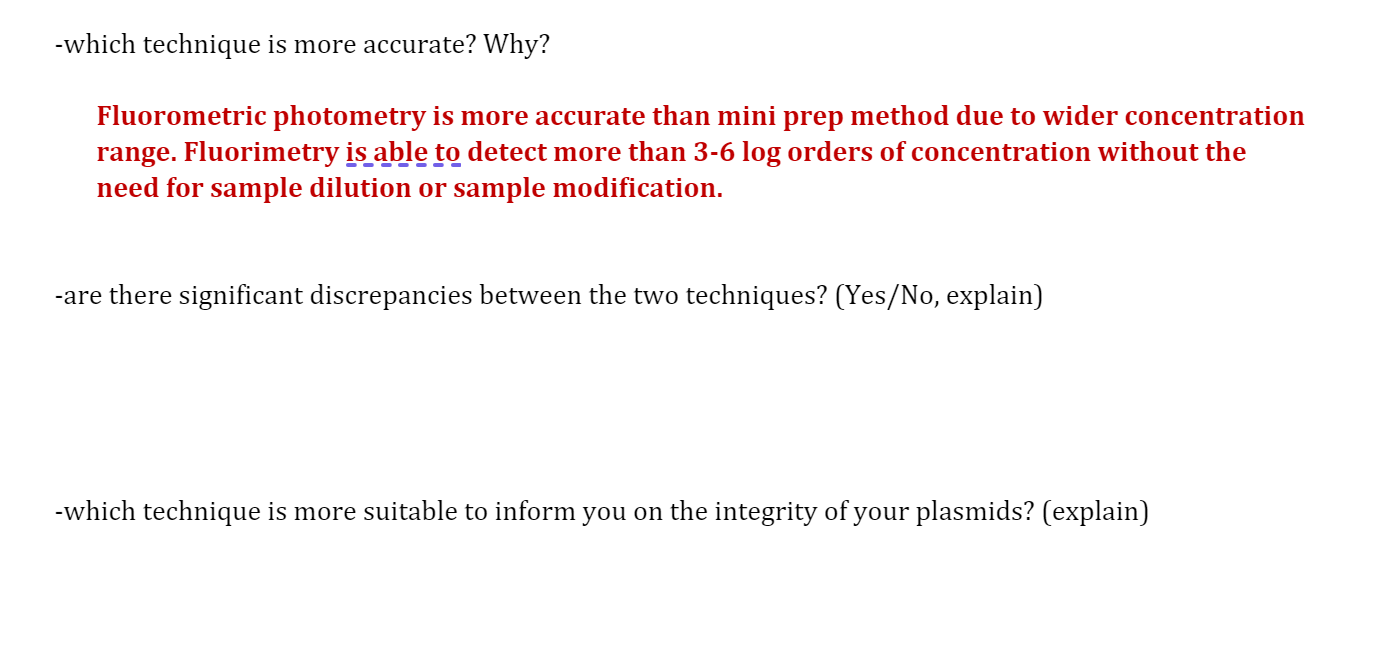 Fluorometric Photometry Vs Mini Prep 1