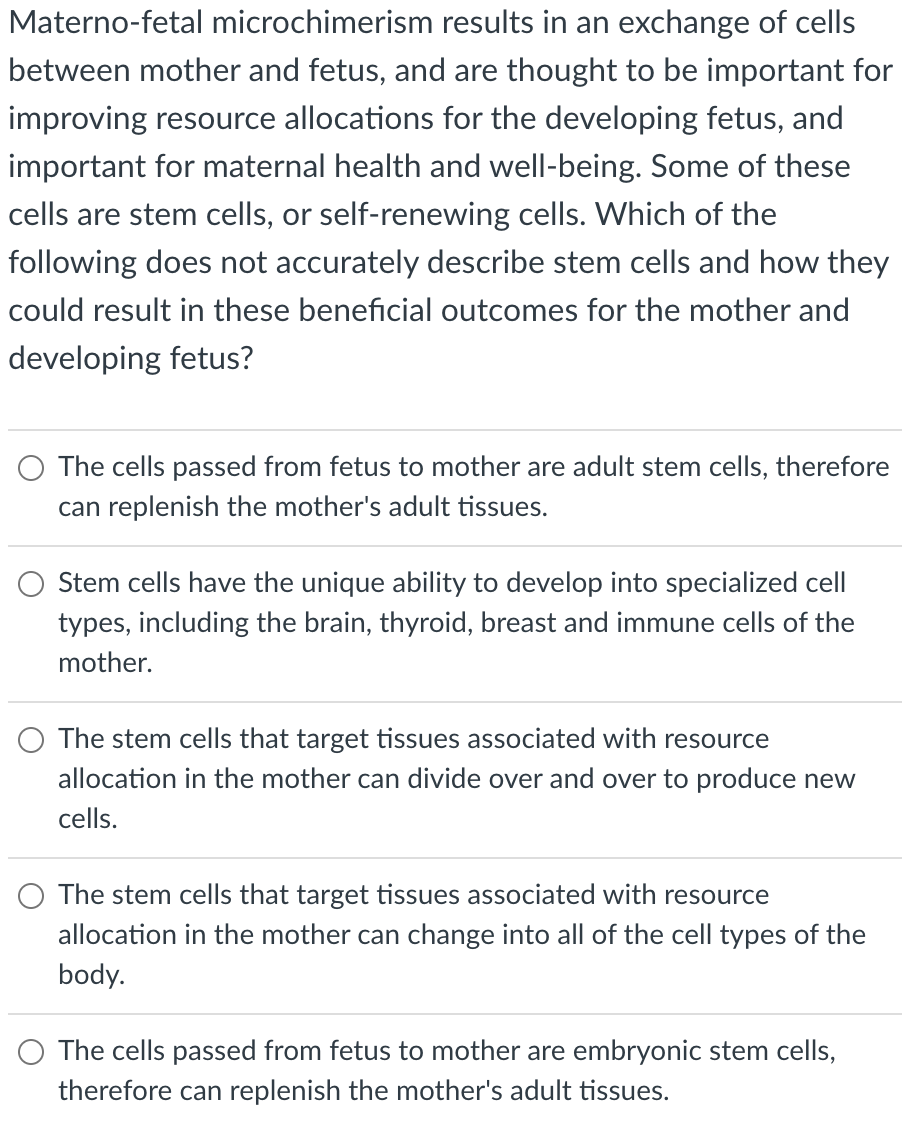 Materno Fetal Microchimerism Results In An Exchange Of Cells Between Mother And Fetus And Are Thought To Be Important F 1
