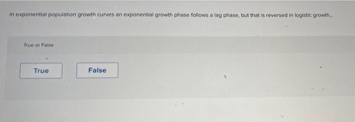 In Exponential Population Growth Curves An Exponential Growth Phase Follows A Log Phase But That Is Reversed In Logisti 1