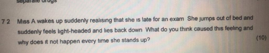 Separate Drugs 72 Miss A Wakes Up Suddenly Realising That She Is Late For An Exam She Jumps Out Of Bed And Suddenly Feel 1