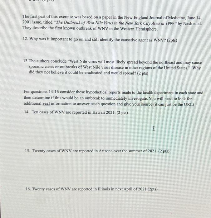The First Part Of This Exercise Was Based On A Paper In The New England Journal Of Medicine June 14 2001 Issue Titled 1