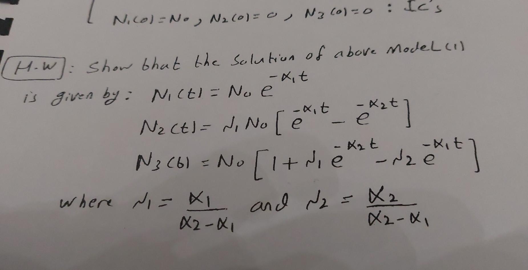 To Model These Reactions Dni Dt Ode X Nocti Model Dna 0 X Noct X N T Ope2 Dt I Ode Dn3 X Nzct Dt N 2