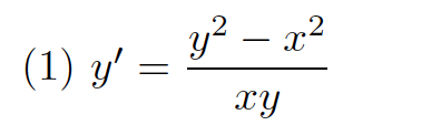 Solve The Following Homogeneous Differential Equation 1