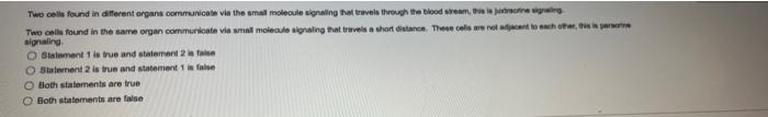 Two Cells Found In Different Organs Communicate Via The Small Molecule Signaling The Travels Through The Blood Rem Line 1