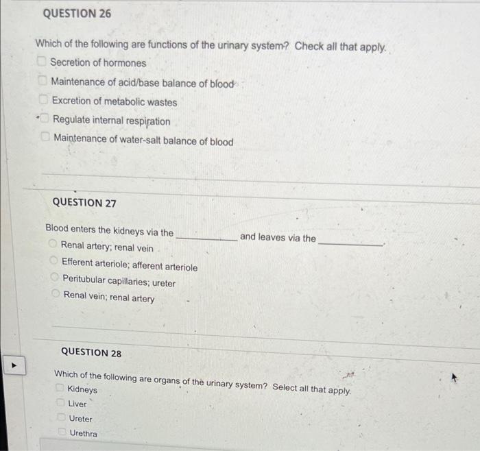 Question 1 Which Of The Following Are Functions Of The Respiratory System Select All That Apply Remove Toxins From Dru 4