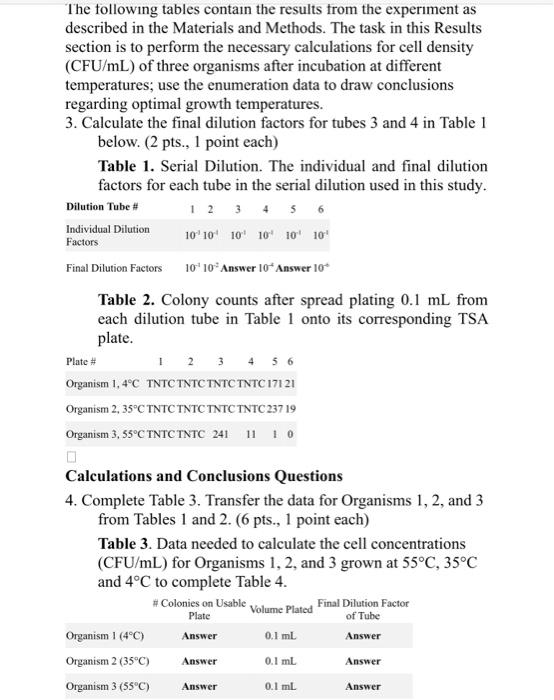 The Following Tables Contain The Results From The Experiment As Described In The Materials And Methods The Task In This 1