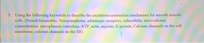 5 Using The Following Keywords To Describe The Excitation Contraction Mechanism For Smooth Muscle Cells Neural Transm 1