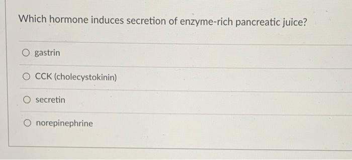 Which Is Not An Exocrine Product Of The Pancreas O Glucagon O Trypsin O Amylase O Bicarbonate Which Hormone Induces S 2