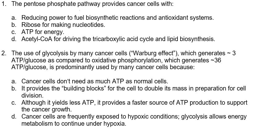1 The Pentose Phosphate Pathway Provides Cancer Cells With A Reducing Power To Fuel Biosynthetic Reactions And Antiox 1